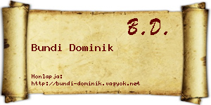 Bundi Dominik névjegykártya